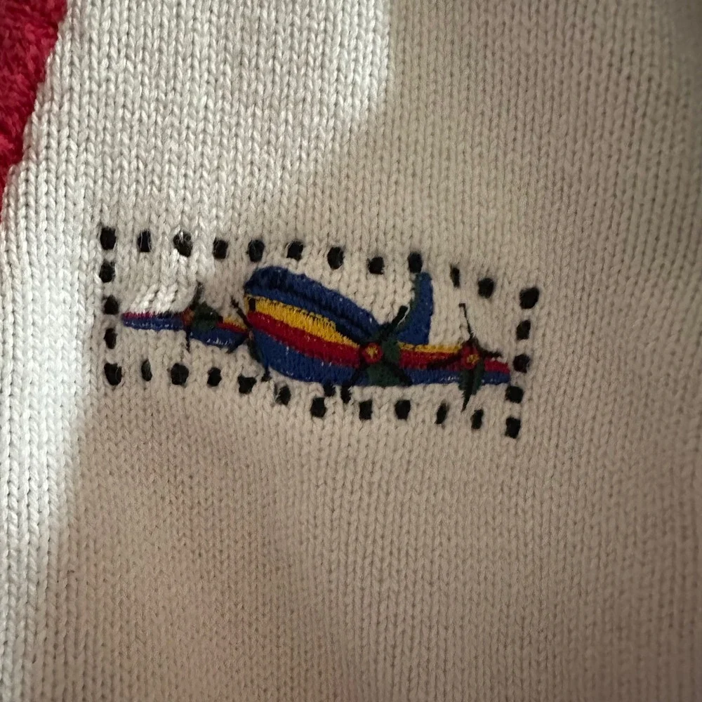 Vintage Gymboree Cardigan Kids Small Multicolor Good Colorblock Airplane Sweater